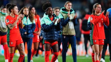 Portugal players walk around the field following the Women's World Cup Group E soccer match between Portugal and the United States at Eden Park in Auckland, New Zealand, Tuesday, Aug. 1, 2023. (AP Photo/Abbie Parr)